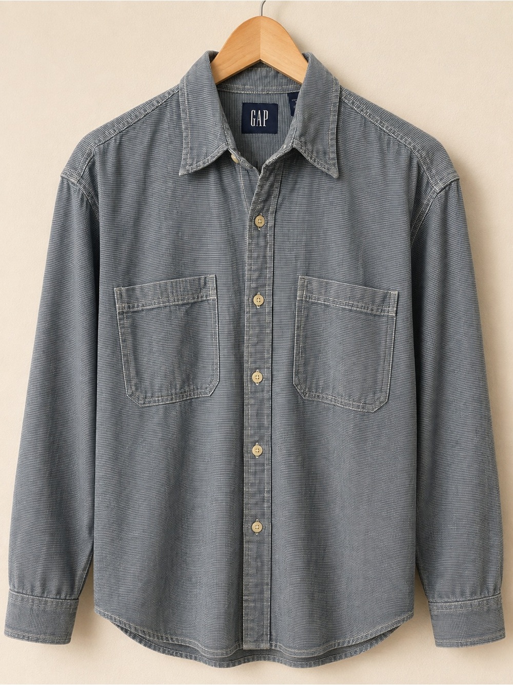GAP Men's 100% cotton Slate Gray Button-Front Work Wear Shirt Jacket
